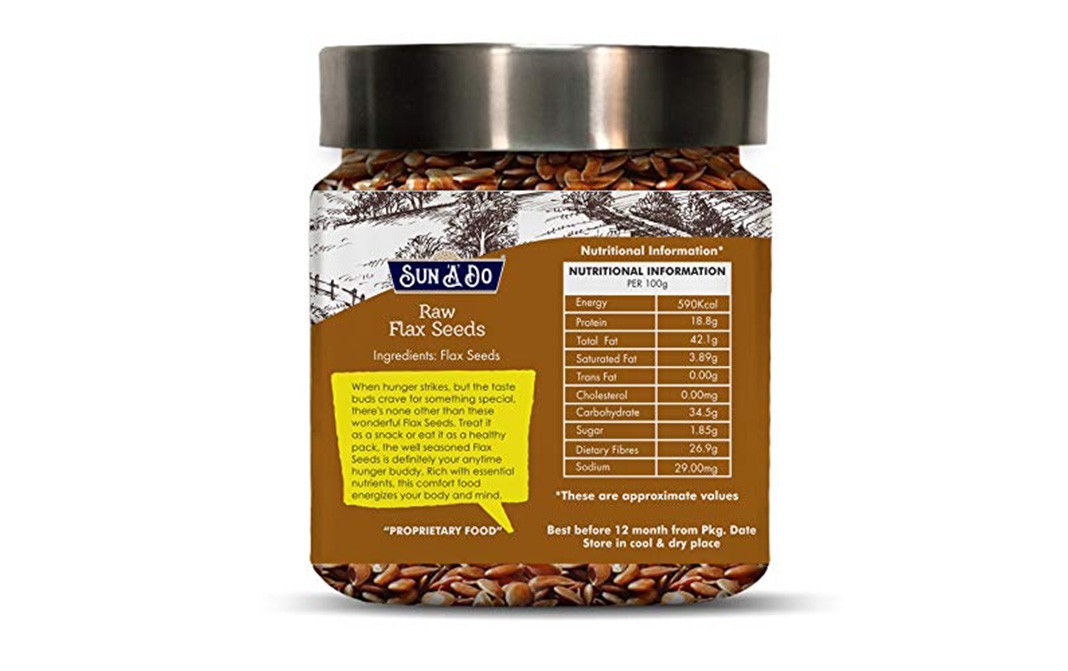 Sun A Do Raw Flax Seeds    Jar  200 grams